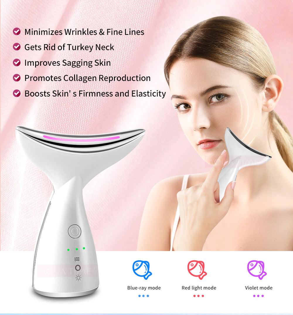 EMS Microcurrent Neck Face Beauty Device LED Photon Therapy Skin Tighten Reduce Double Chin Face Lifting Devices - #tiktokmademebuyit