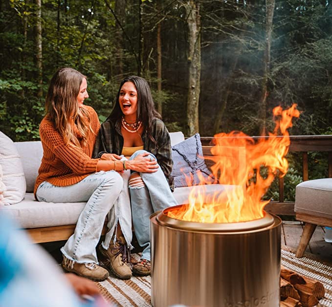Solo Stove Bonfire 2.0, Smokeless Fire Pit | Wood Burning Fireplaces with Removable Ash Pan, Portable Outdoor Firepit - Ideal for Camping, Stainless Steel