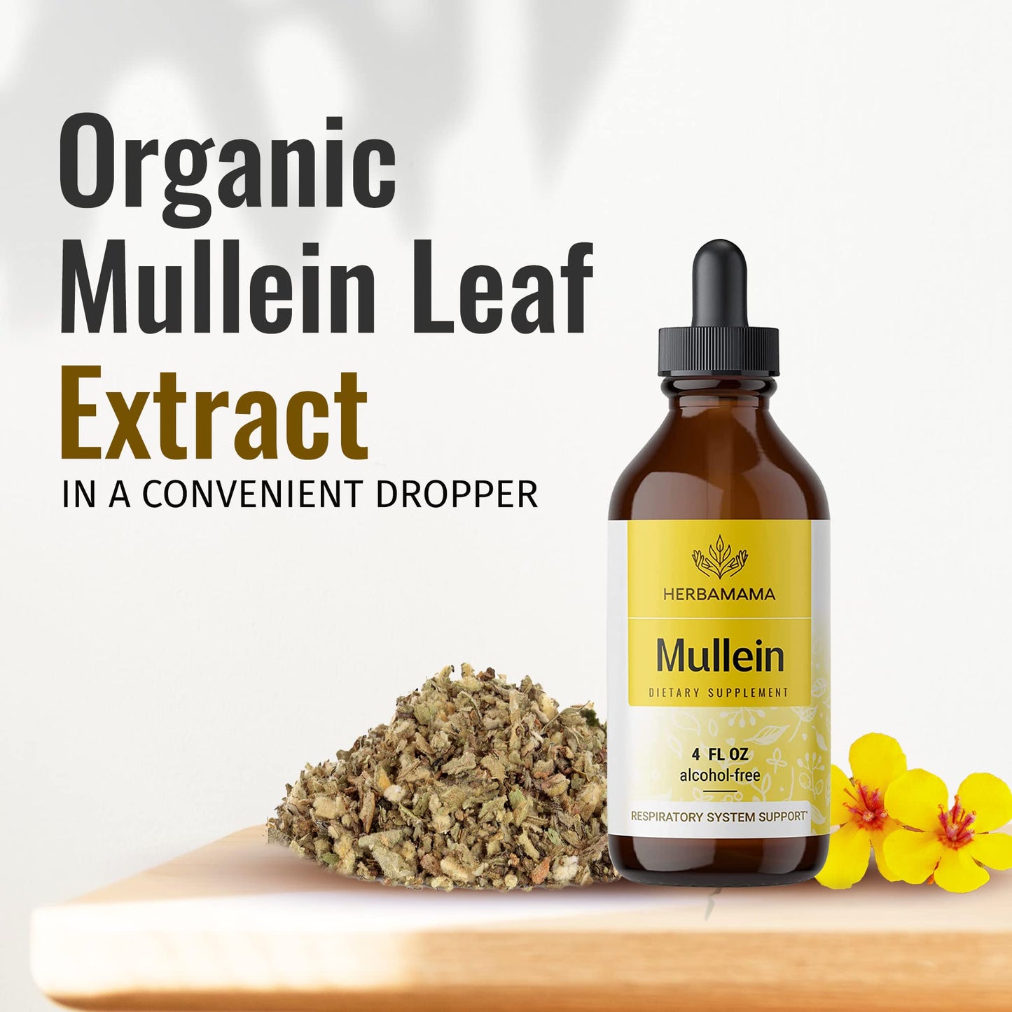 Mullein Leaf Tincture - Lung Cleanse - Vegan Mullein Drops - Lung Detox - Respiratory Health and Immune Support Drops - Natural Supplement Liquid Extract 4 fl.oz.
