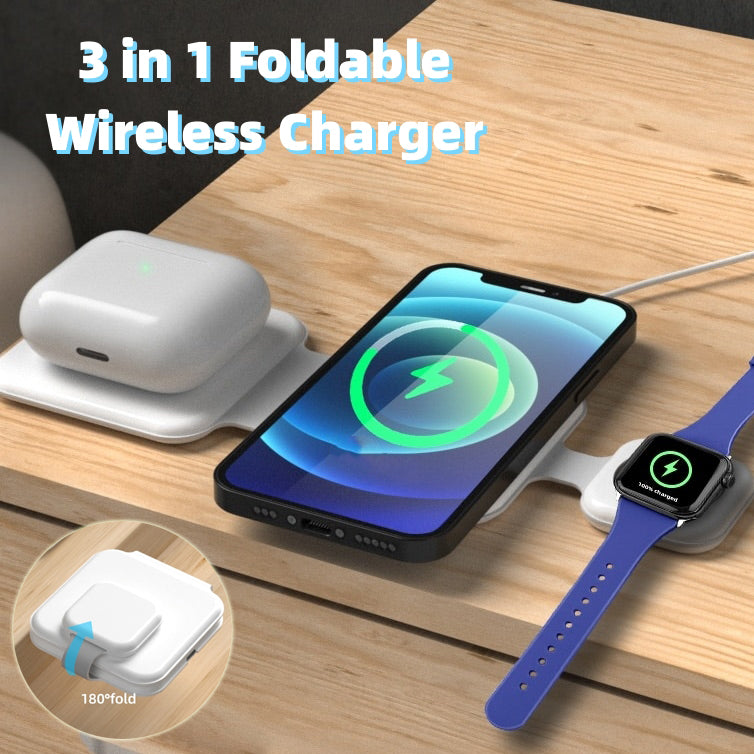 3 In 1 Magnetic Foldable Wireless Charging Station