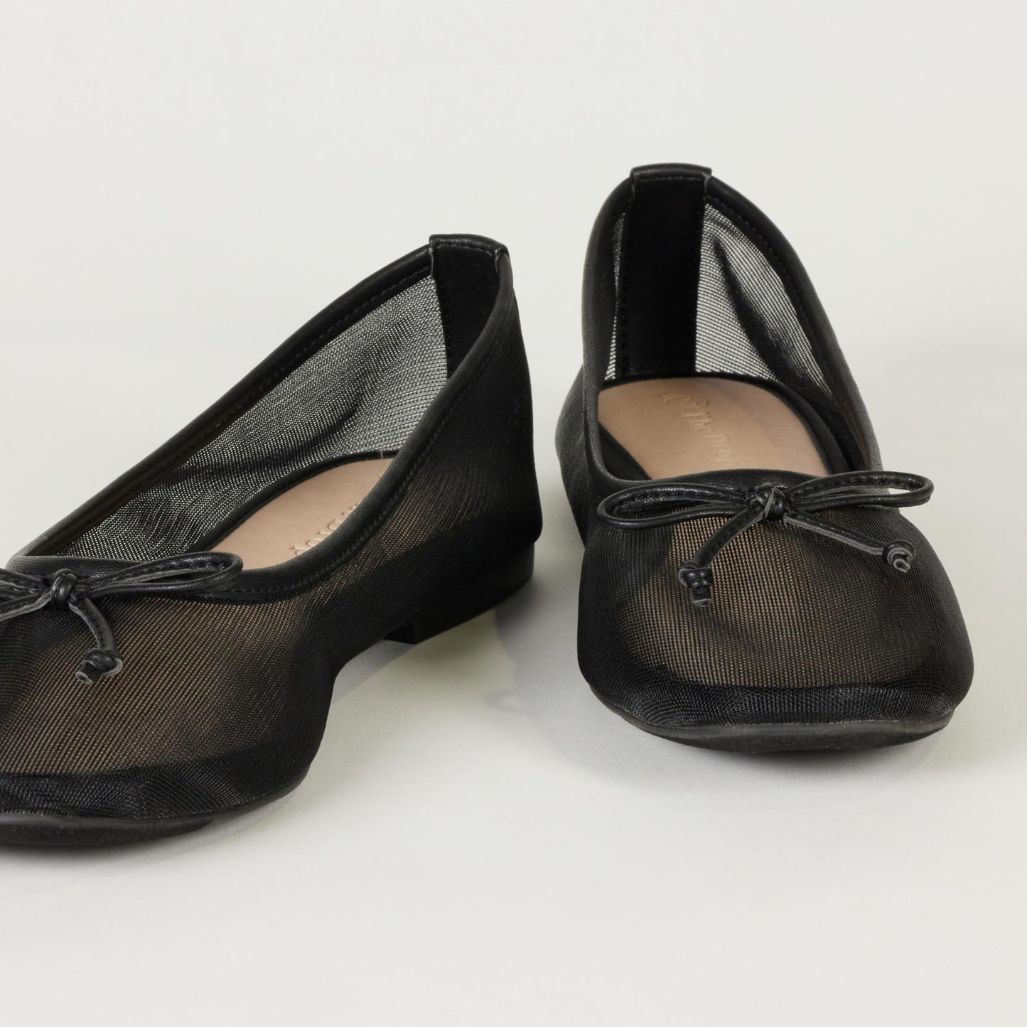 The Drop Women's Pepper Ballet Flat with Bow, Black Mesh