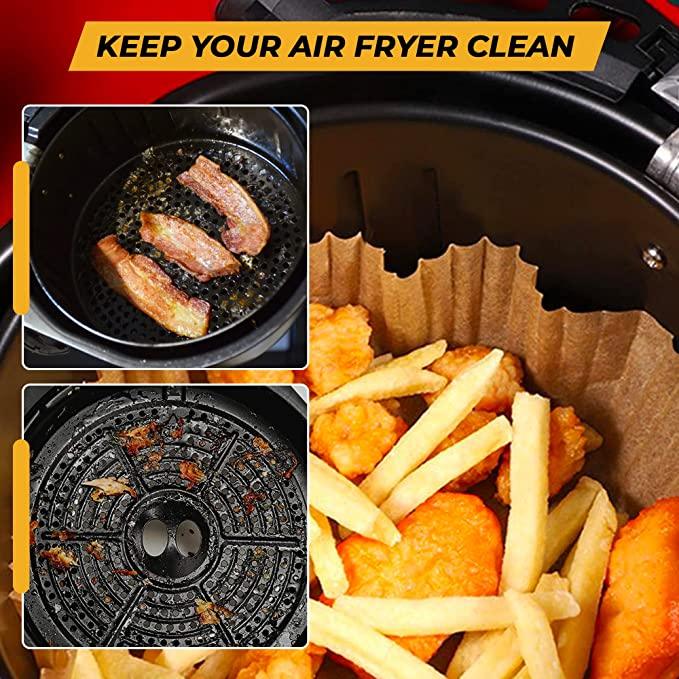 100 Pcs Air Fryer Liners Disposable with 50 Gloves & 2 Tongs - #tiktokmademebuyit