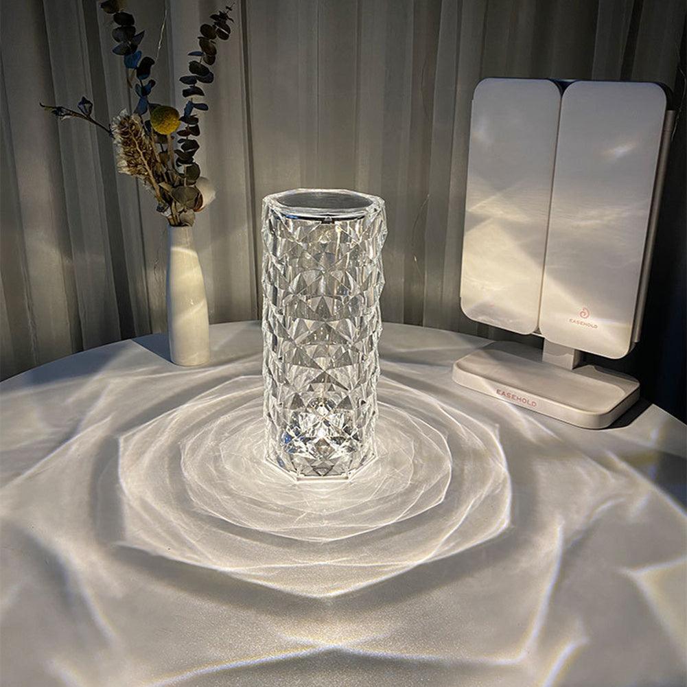 Nordic Crystal Lamp USB Table Lamps Bedroom Touch Dimming Atmosphere Diamond Night Light Rose Projector Lamp Decor - #tiktokmademebuyit