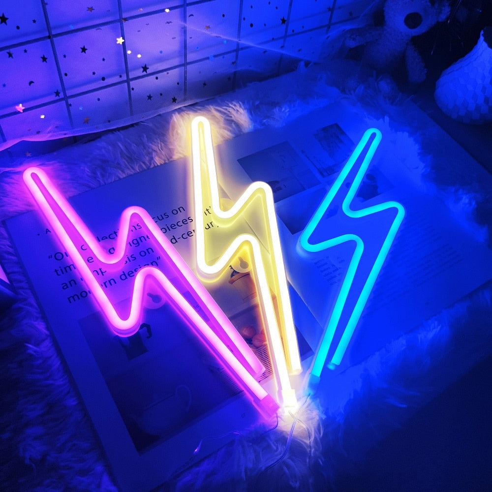 LED Home Neon Lightning Shaped Sign